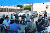  بالصور: وفد من القائمة المشتركة في زيارة لخيمة الاعتصام بحي العرقتنجي بمدينة يافا 